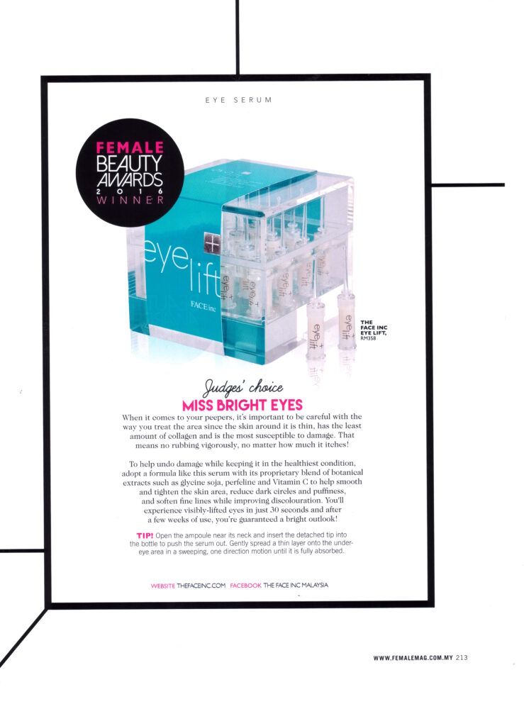 female beauty awards eye lift